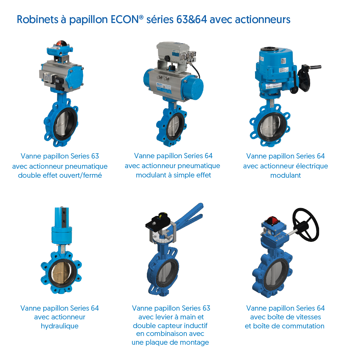 econ butterfly valves series 63 and 64 - actionneurs